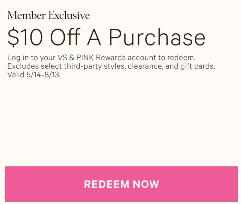 Free $10 at Victoria's Secret from Passport to Perks